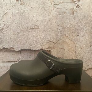Crocs Black Heeled Clogs